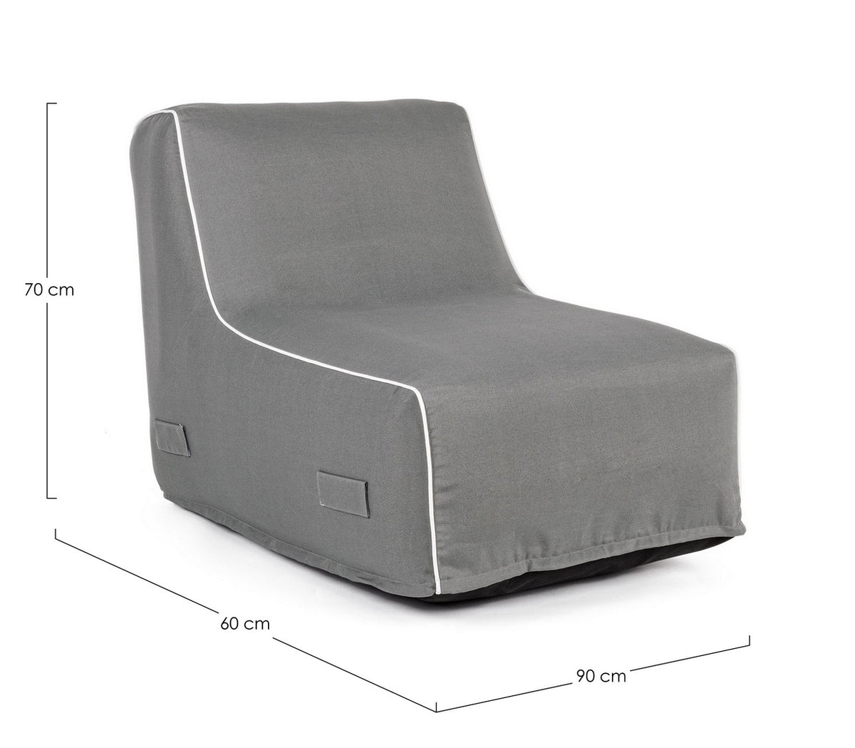 Chaise longue rihanna gonfiabile grigio