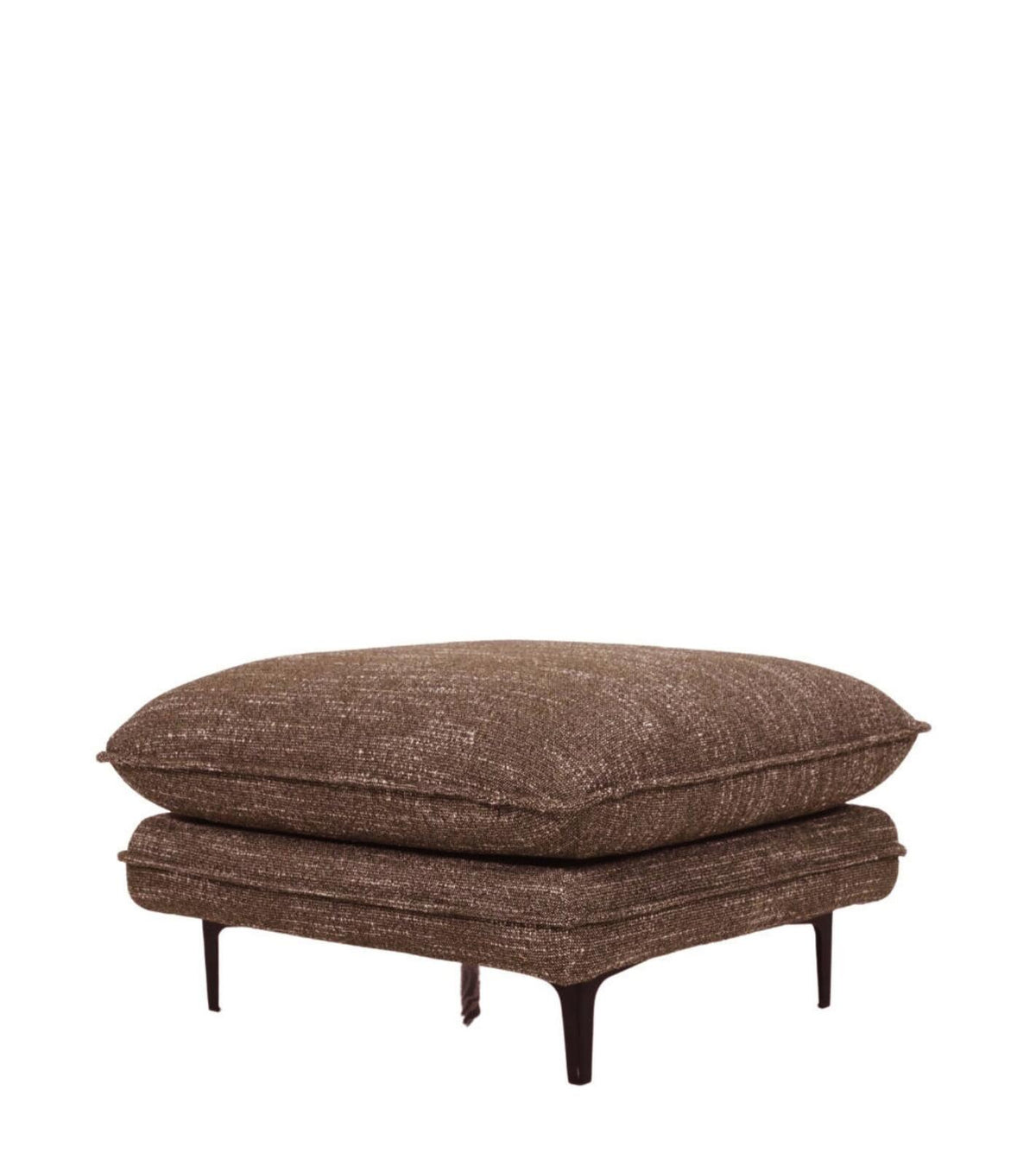 Pouf Modène 82x72xH45cm - Marrone Melange
