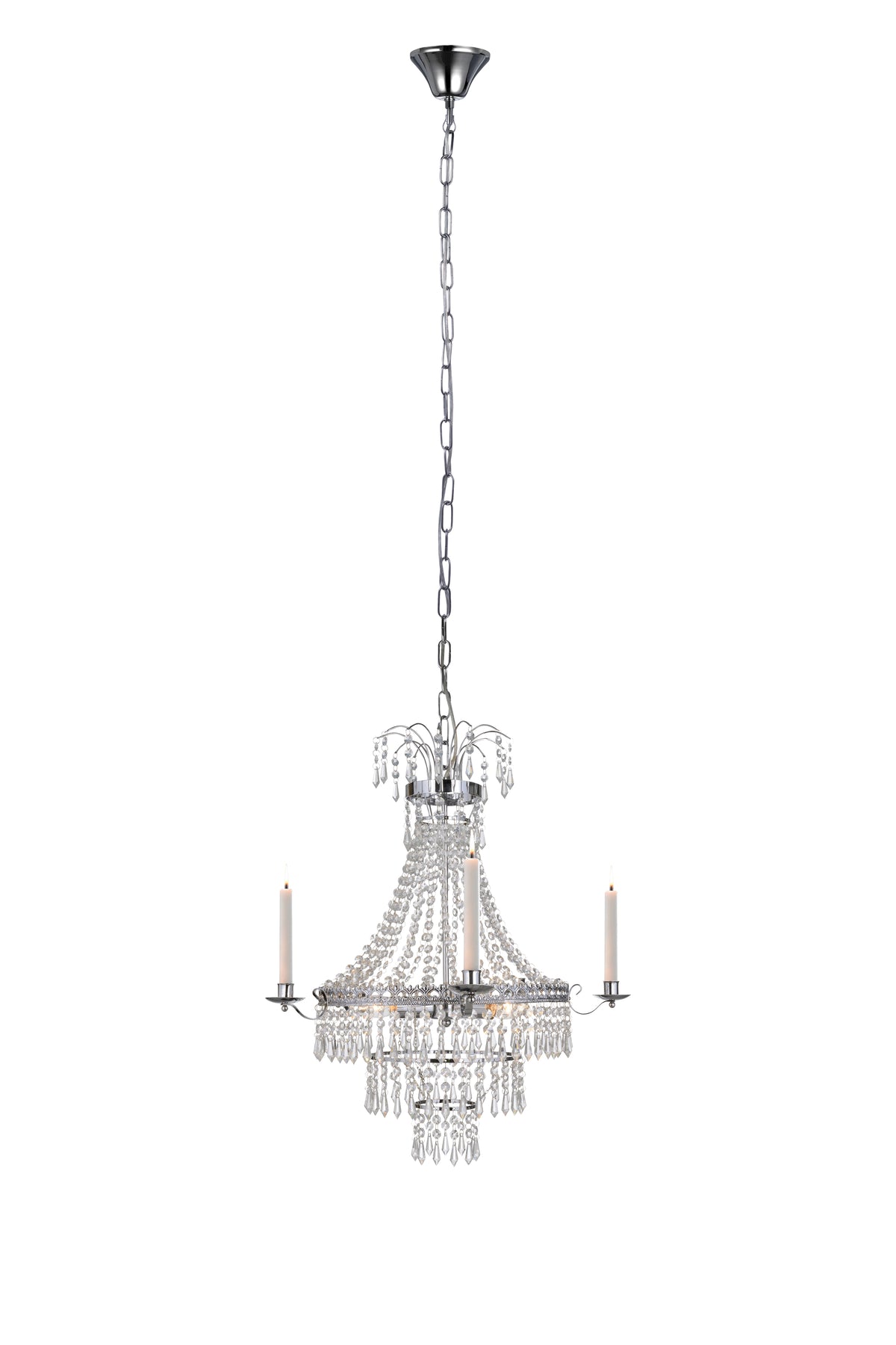MARIELUND  Lampadario in cristallo 3L Cromo/MC