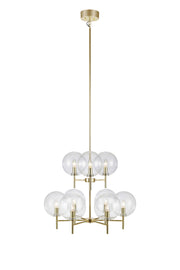 Pendente CROWN 9L Ottone/Trasparente