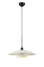 Lampada a sospensione MILLINGE 1L Bianco opaco/Nero