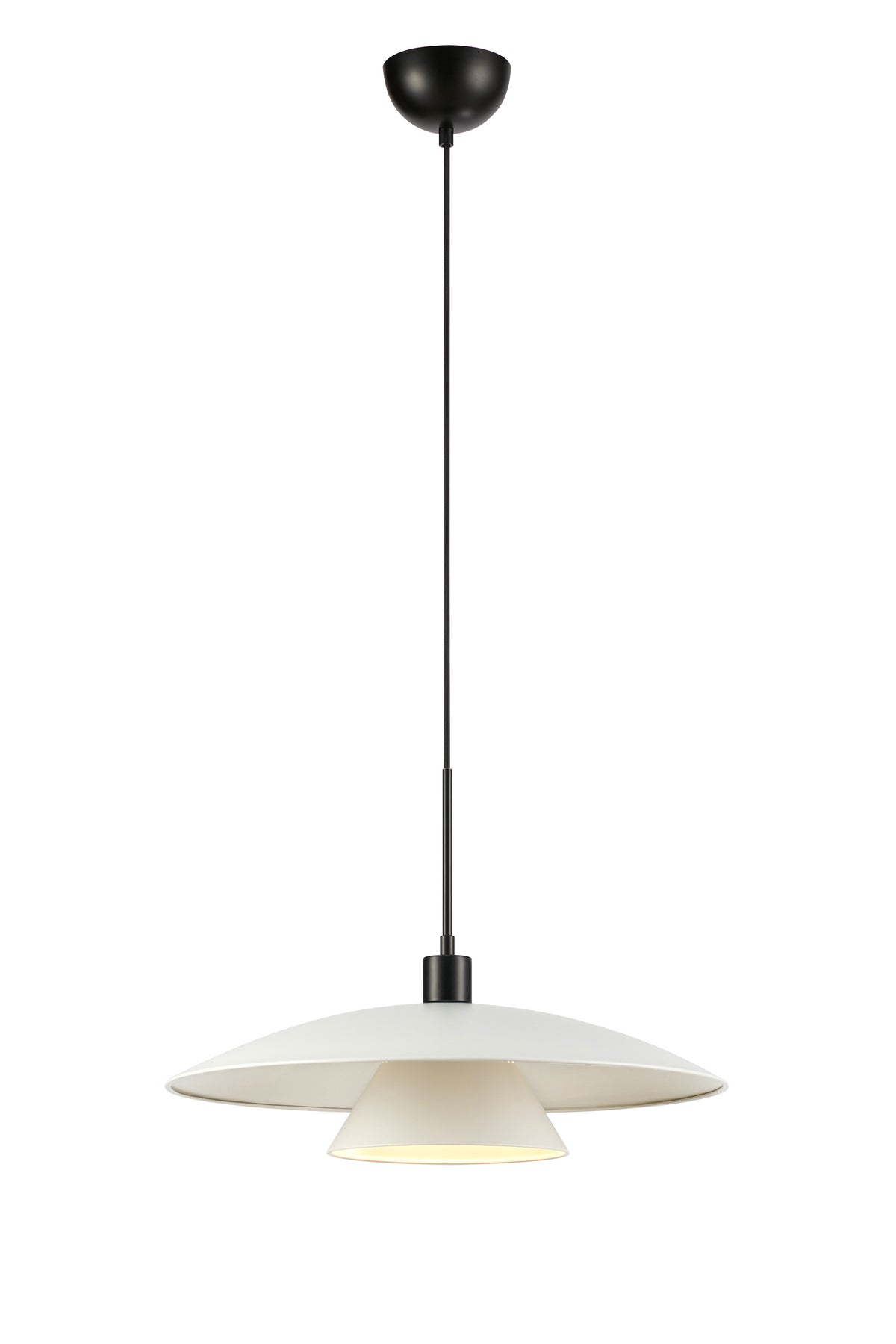 Lampada a sospensione MILLINGE 1L Bianco opaco/Nero