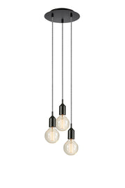 BRONX Lampadario 3L Rotondo Nero