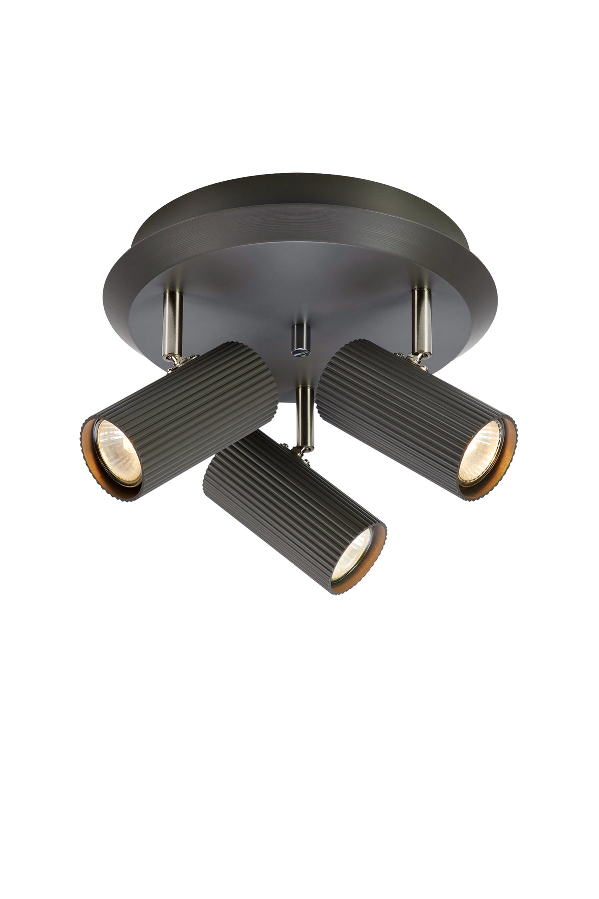 COSTILLA Soffitto Rotondo 3L Grigio Scuro/Nichel Satinato