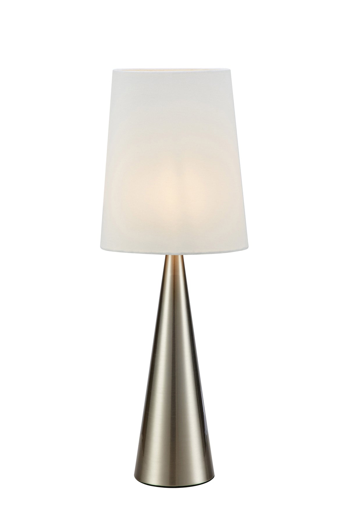Lampada da tavolo CONUS 1L Nichel satinato/Bianco sporco