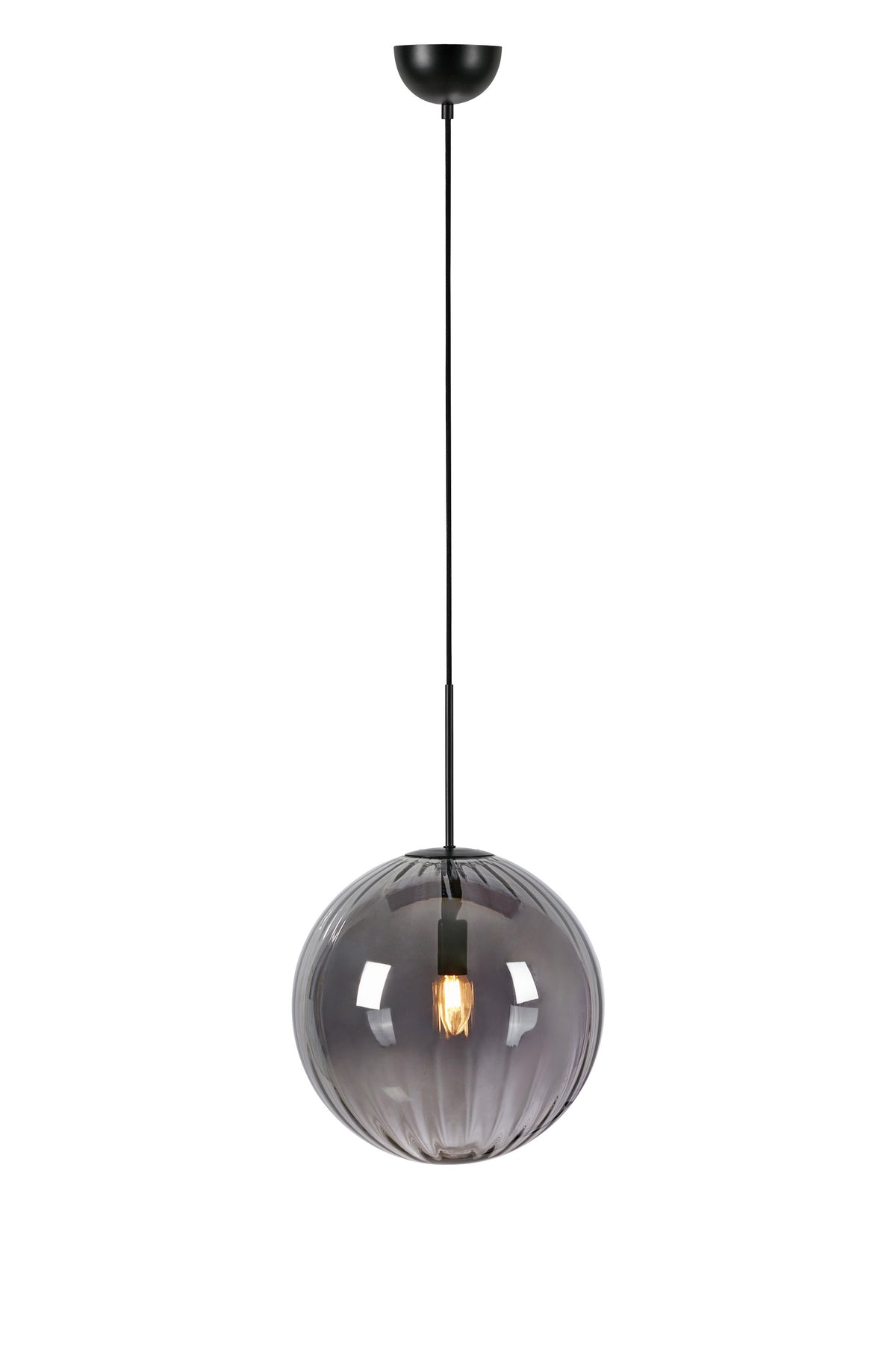 FENGARI Lampada a Sospensione 1L Nero Opaco/Fumo