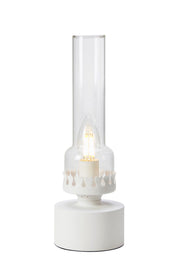 KANDELLA Lampada da tavolo 1L Bianco sabbia/Trasparente