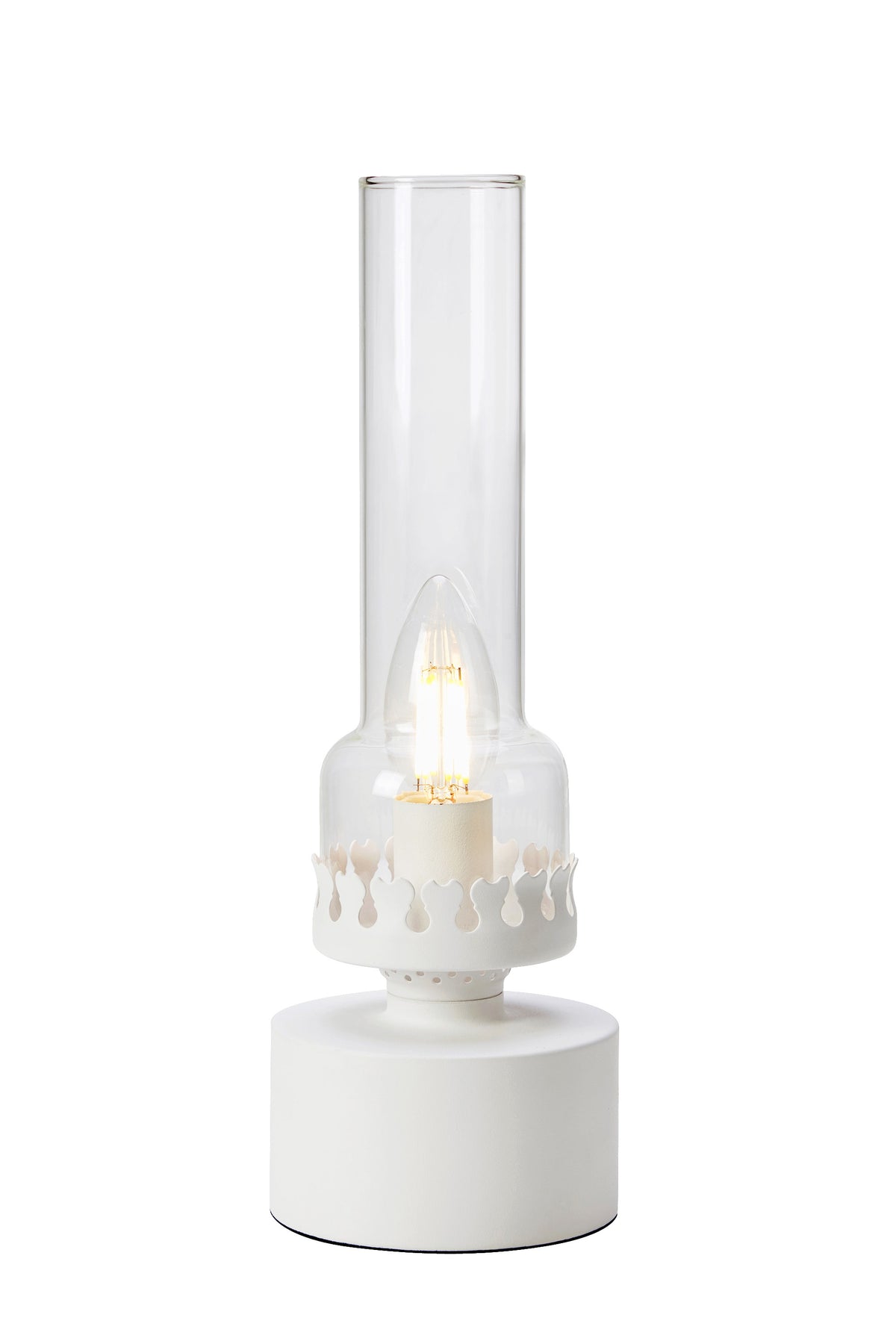 KANDELLA Lampada da tavolo 1L Bianco sabbia/Trasparente