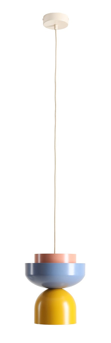 Lampada a sospensione Ulia chiaro (23 15 15) Blu polvere e Senape e Corallo Aldex