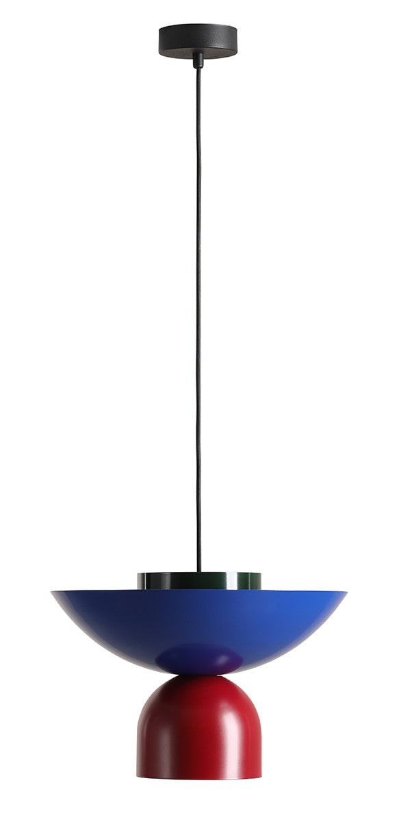 Lampada a sospensione Ilia scuro Deep (37+ 15+ 15) Bordeaux e Cobalto e Verde Aldex