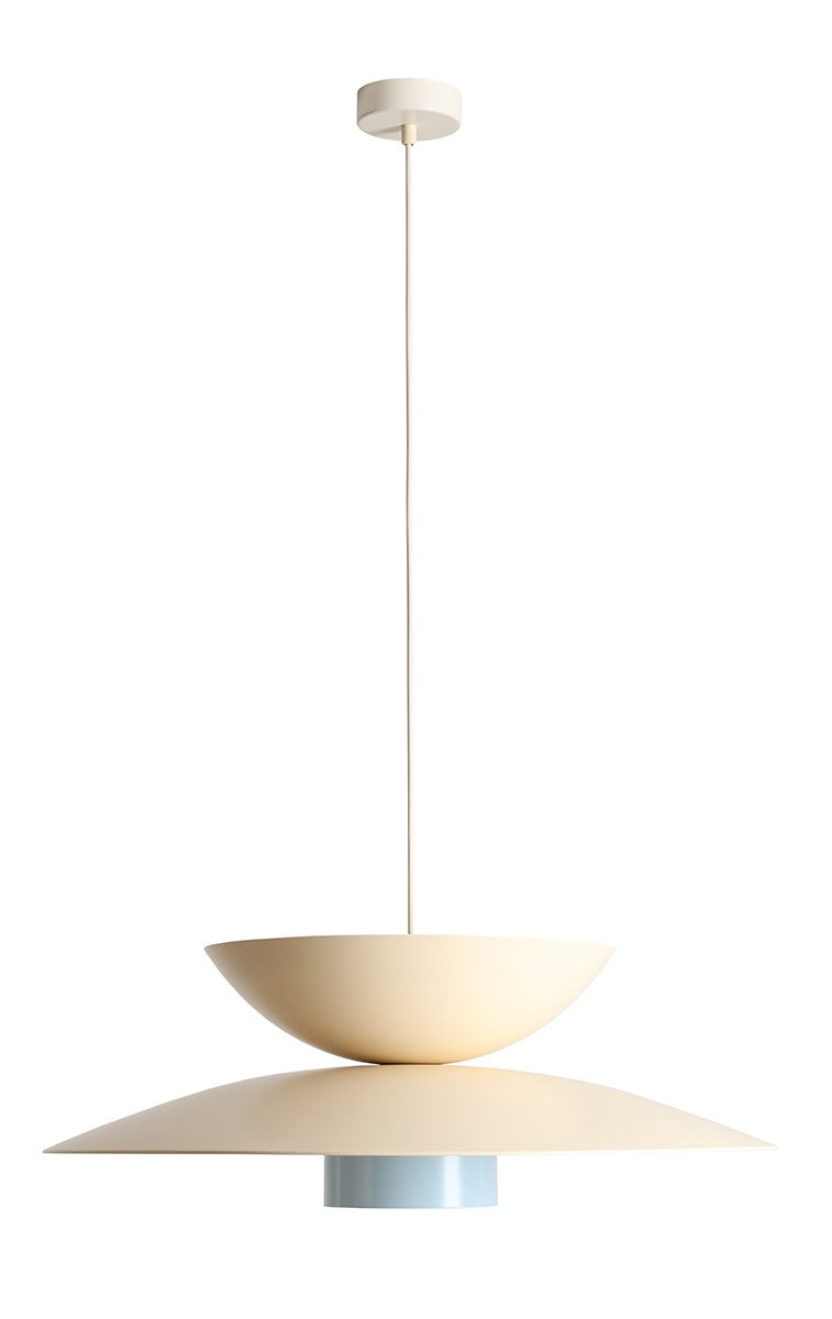 Lampada a sospensione Teya chiaro Baby (65+ 37+ 15) Crema e Blu Aldex