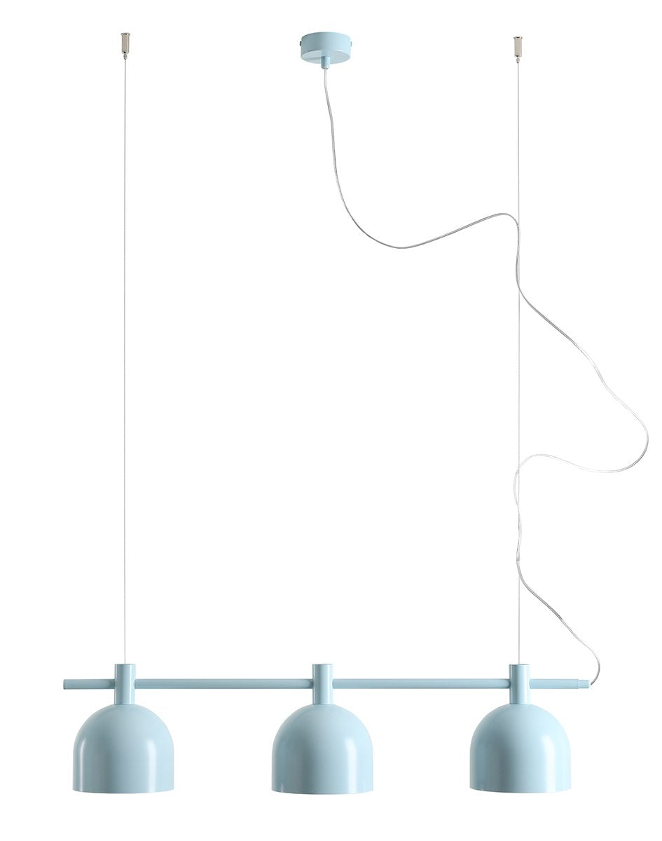 Lampada a sospensione Beryl 3 Baby Blu Aldex