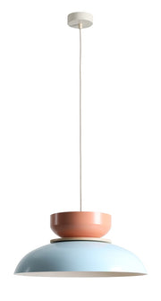 Lampada a sospensione Aldo chiaro Baby (47+ 23+ Wood) Blu e Corallo Aldex