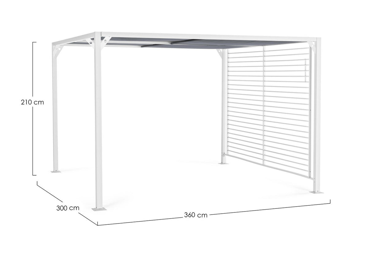 Gazebo NOAH 3X3.6m Bianco LH32 con tettuccio apribile