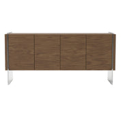 Credenza in noce e vetro temperato