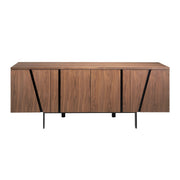Credenza noce e acciaio nero