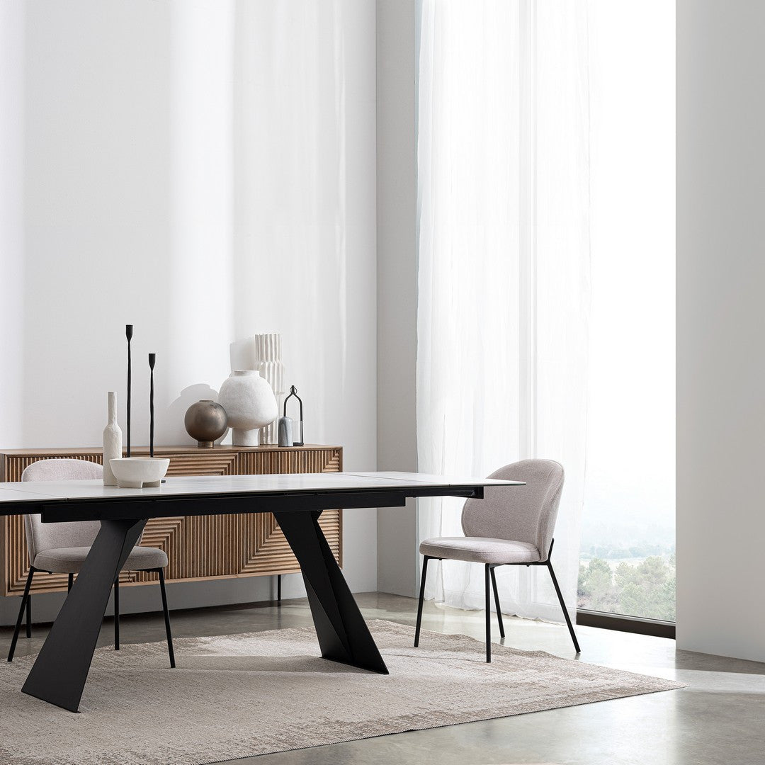 Tavolo allungabile in ceramica su vetro temperato 160-240x90 cm
