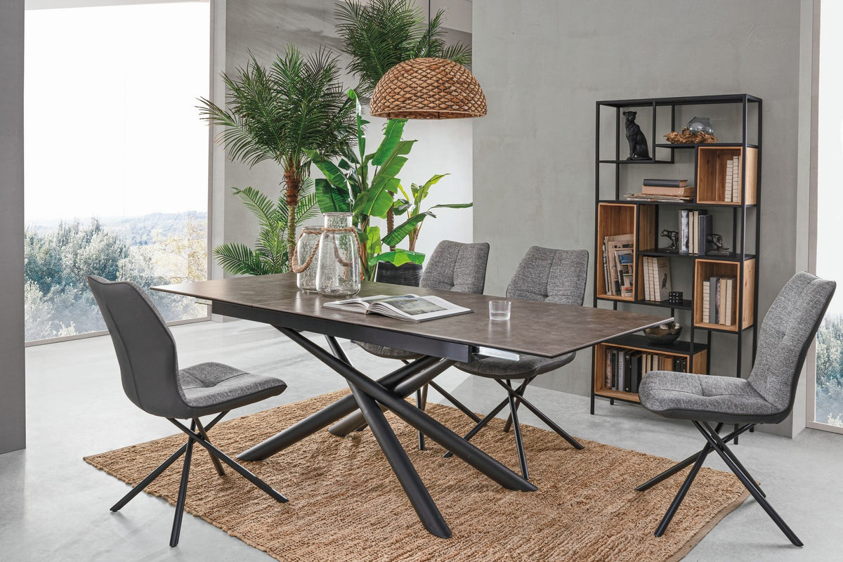 Tavolo allungabile in ceramica su vetro temperato 160-220x90 cm