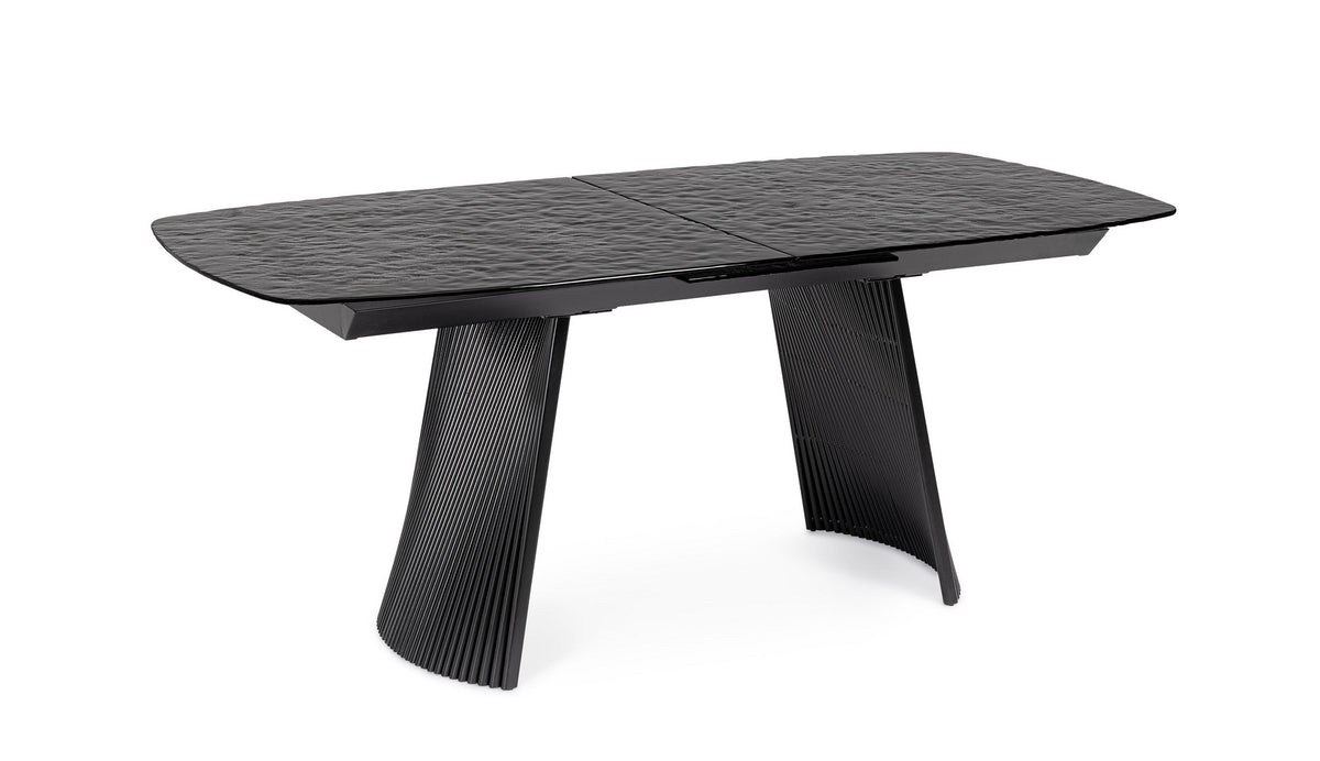Tavolo allungabile in vetro effetto bocciardato 180-220x90 cm