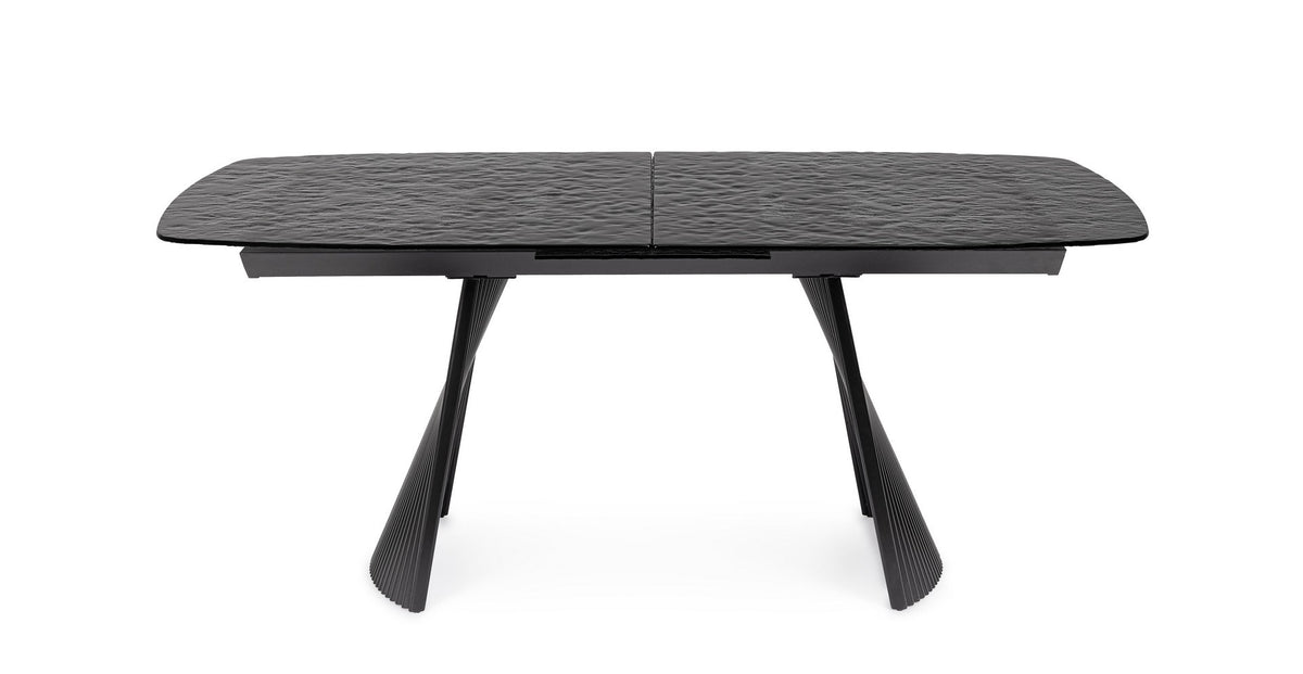 Tavolo allungabile in vetro effetto bocciardato 180-220x90 cm