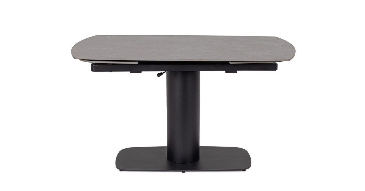 Tavolo allungabile in gres porcellanato effetto marmo 140-200x80 cm