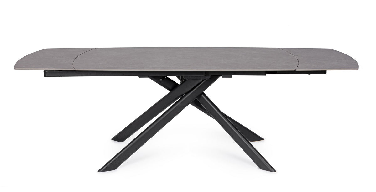 Tavolo allungabile in gres porcellanato effetto marmo 160-240x90 cm