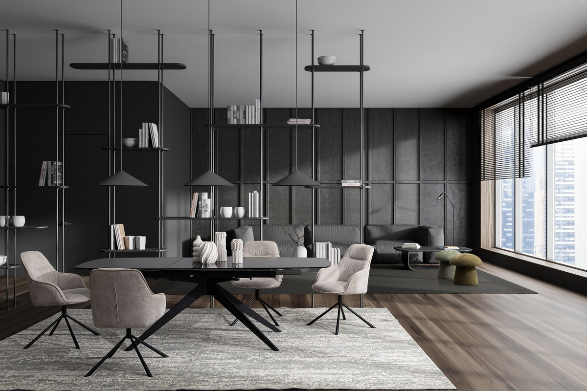 Tavolo allungabile in vetro temperato sagomato 180-240x90 cm
