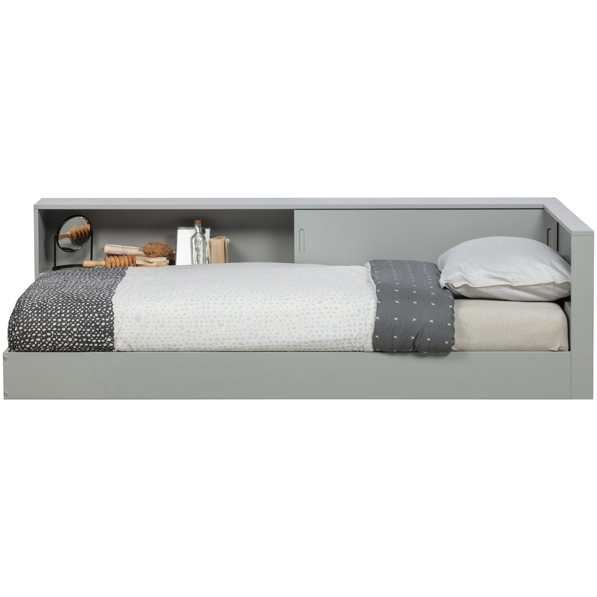 Letto angolare connect grigio cemento