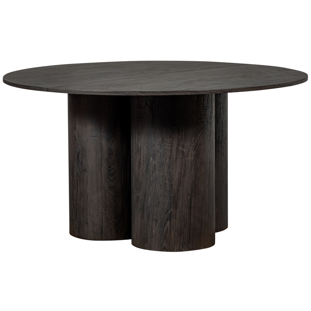 Tavolo da pranzo oona tondo con 3 gambe in mdf marrone scuro ø140cm