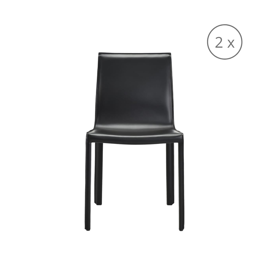 set di 2 sedie da pranzo lusaka nera