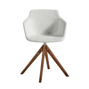 Sedia girevole in tessuto beige