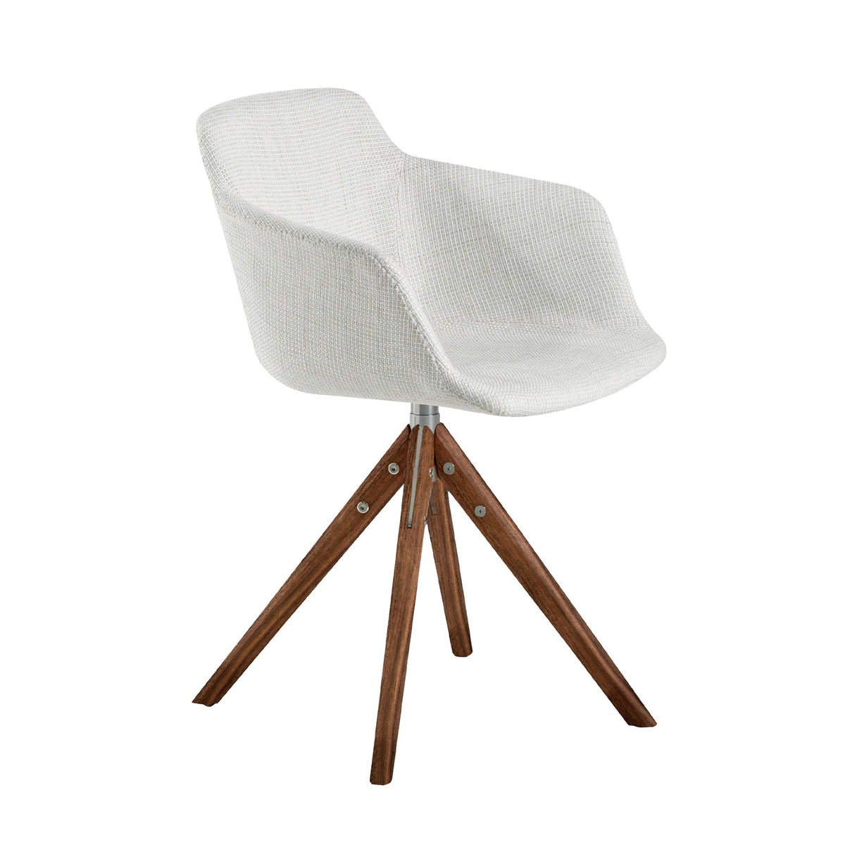 Sedia girevole in tessuto beige