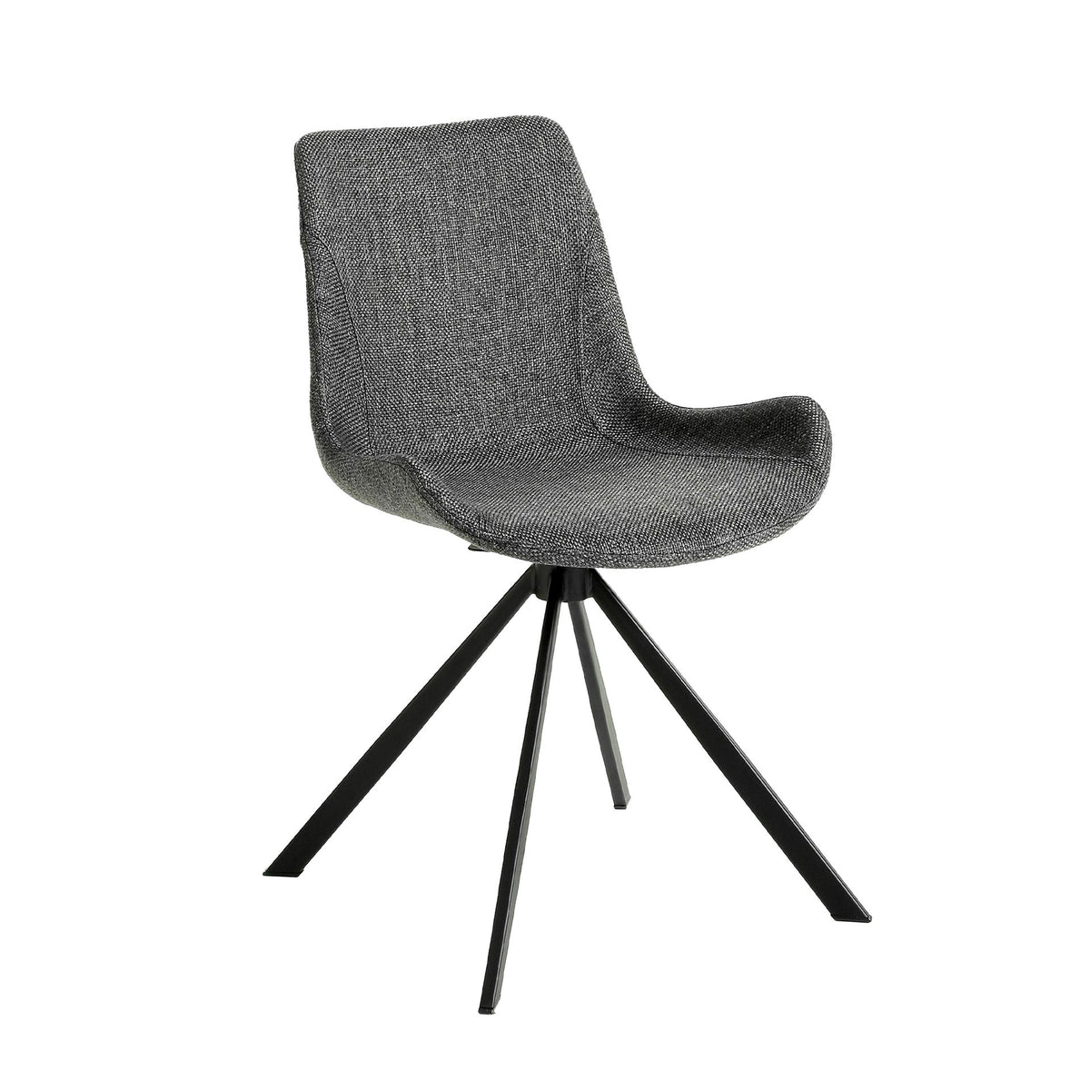 Sedia girevole in tessuto grigio scuro