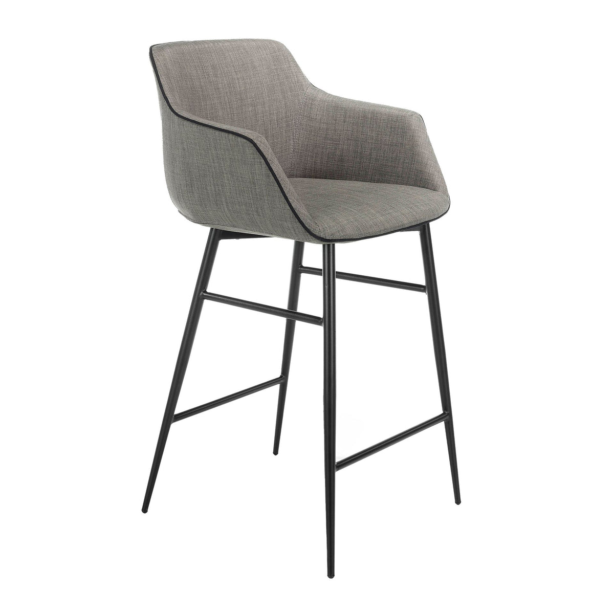 Sgabello in tessuto grigio