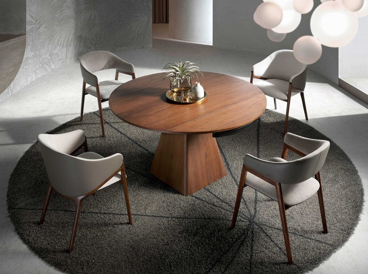 Sedia in tessuto grigio ed ecopelle visone scuro