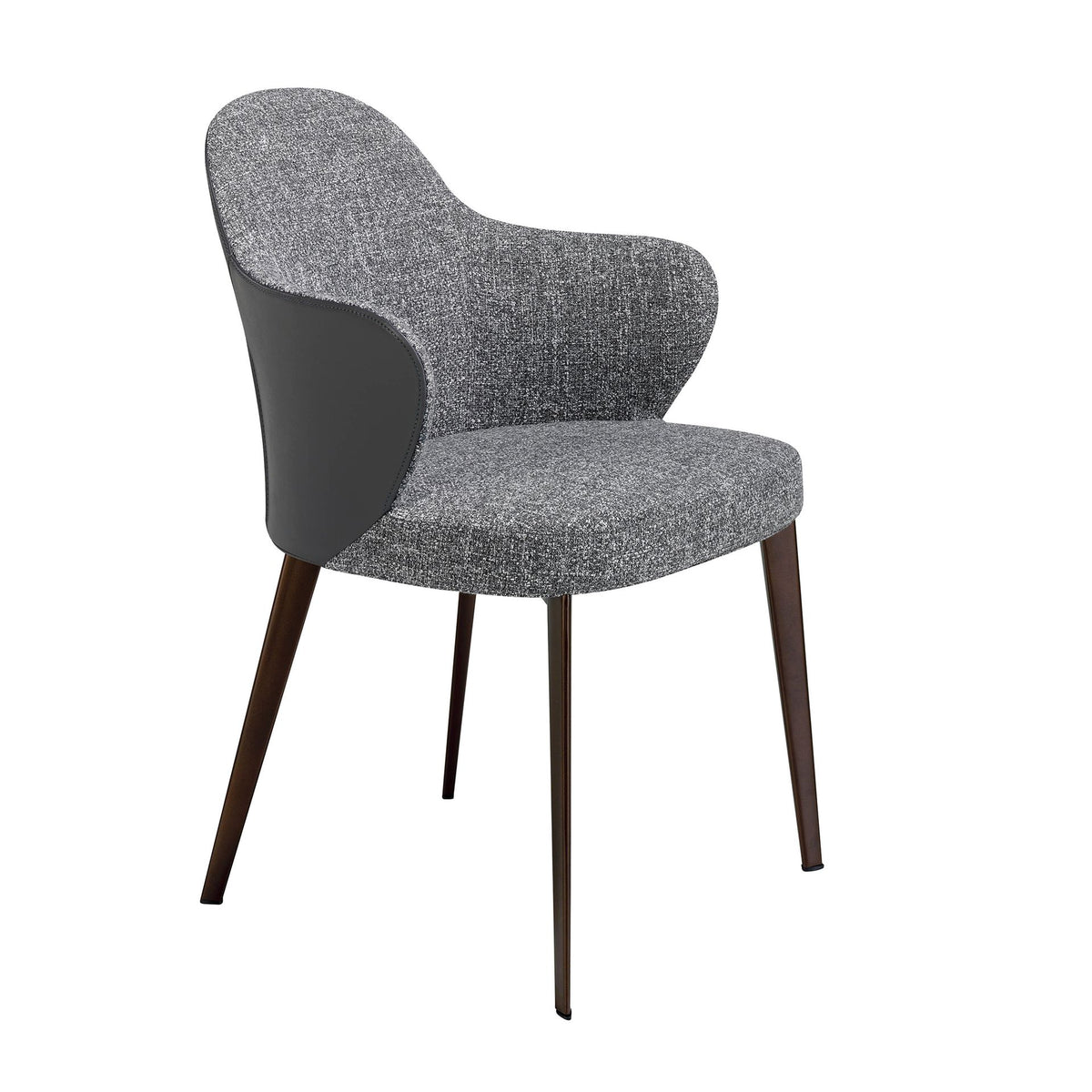 Sedia in tessuto ed ecopelle grigio scuro