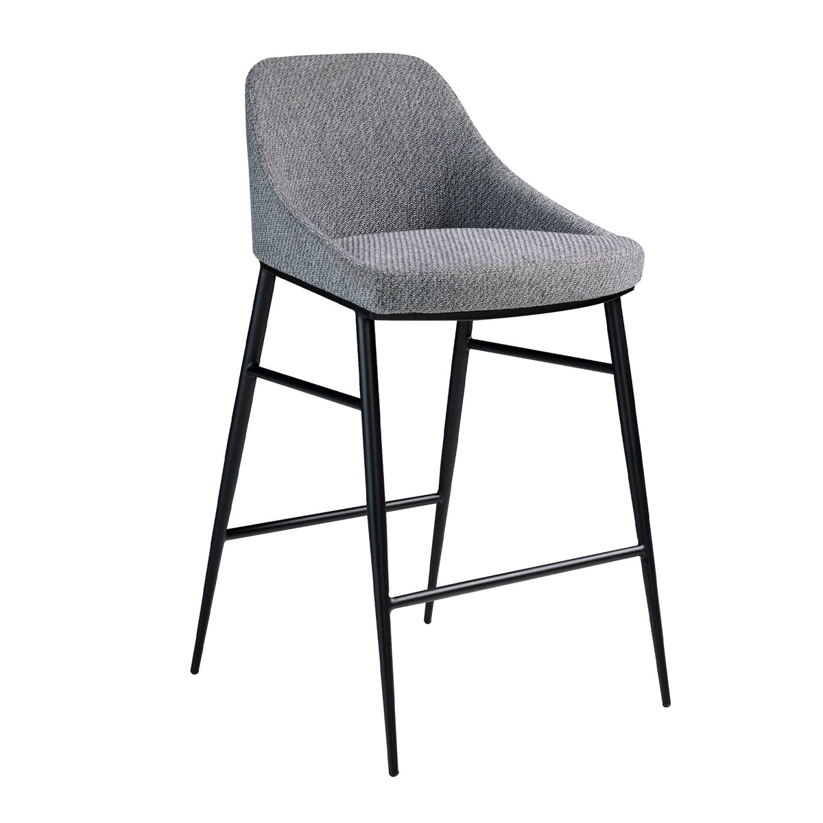 Sgabello in tessuto grigio