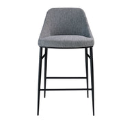 Sgabello in tessuto grigio