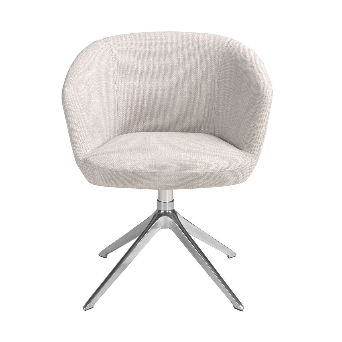 Sedia girevole in tessuto grigio chiaro