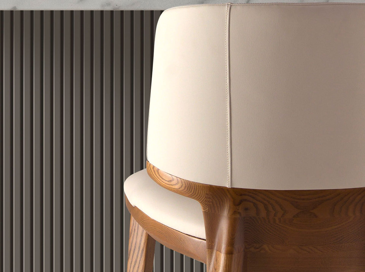 Sgabello similipelle crema