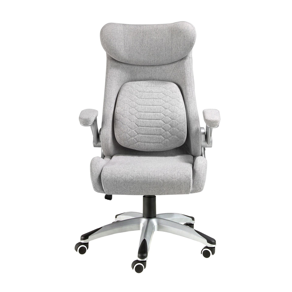 Sedia girevole da ufficio in tessuto grigio