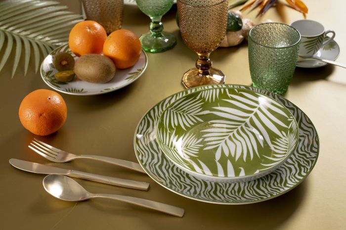 Service de table Jaipur 18 pièces vert sauge