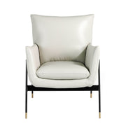 Poltrona in pelle grigio perla