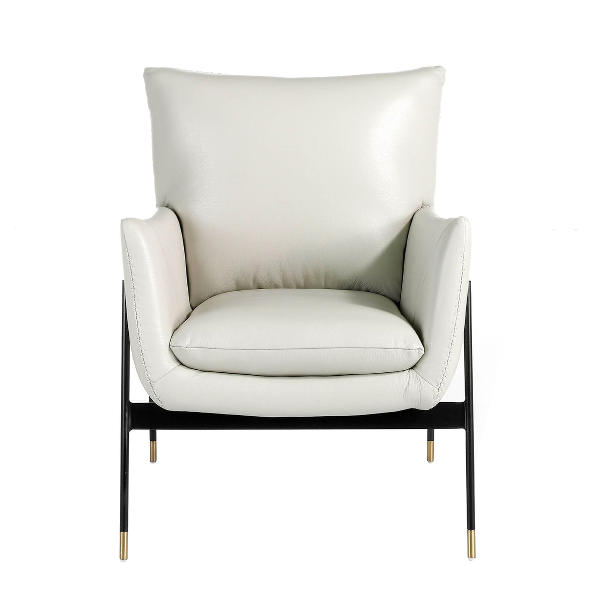 Poltrona in pelle grigio perla