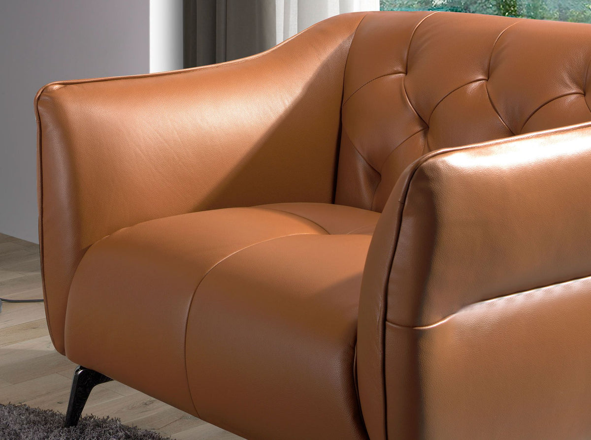 Poltrona Chester pelle marrone terracotta