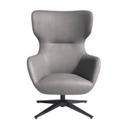 Poltrona girevole in ecopelle grigio scuro