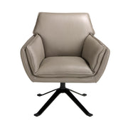 Poltrona girevole in pelle grigio scuro