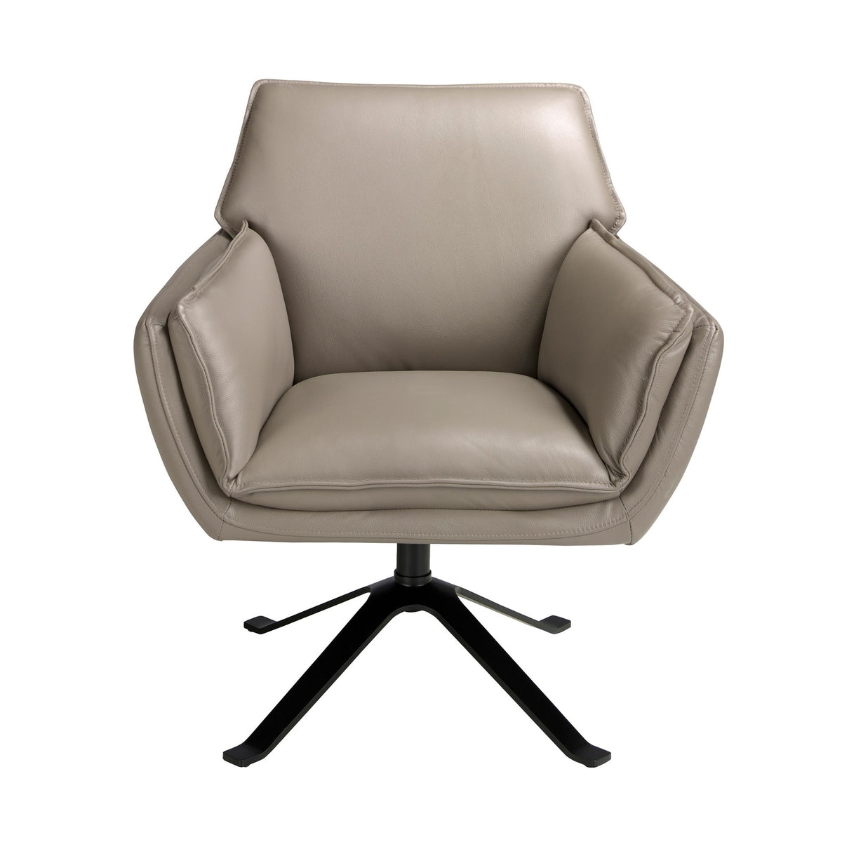 Poltrona girevole in pelle grigio scuro
