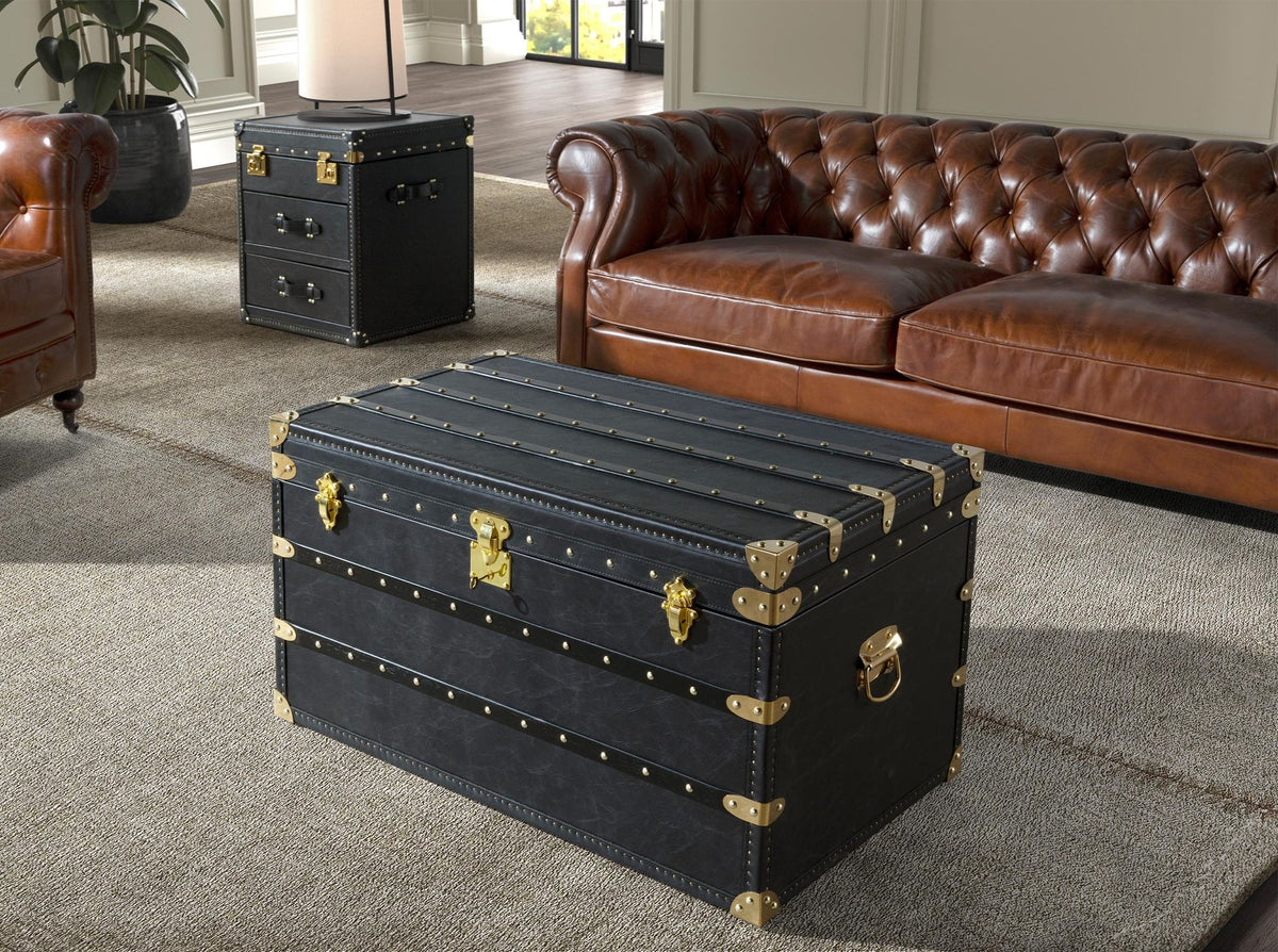 Baule in pelle nera