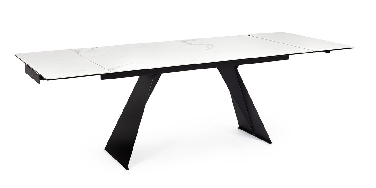 Tavolo allungabile in ceramica su vetro temperato 160-240x90 cm